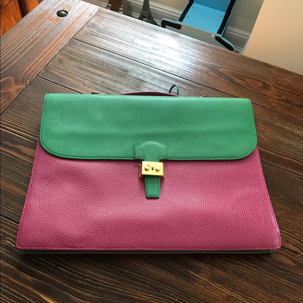 Leather envelope document briefcase